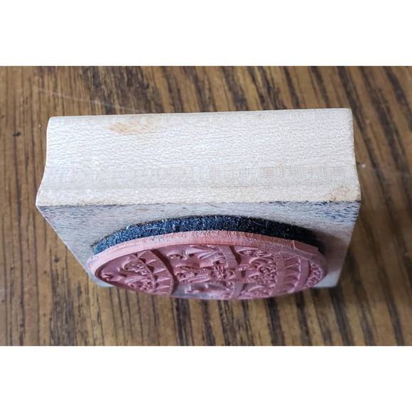 Vintage 1997 Limited Edition Easter Bunny Egg Wood Mounted Rubber Stamp - Picture 8 of 8